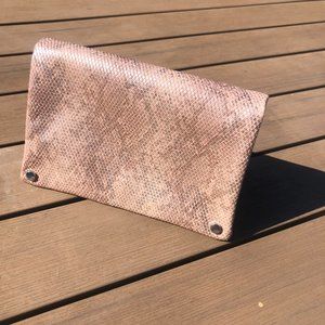 Snake skin print clutch
